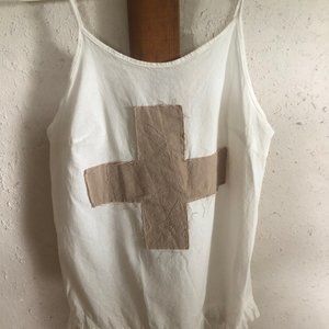 white cami with tan cross